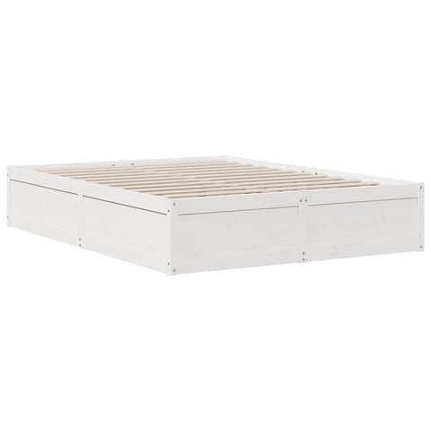 vidaXL Bookcase Bed without Mattress White 140x200cm Solid Wood Pine