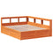 vidaXL Bookcase Bed without Mattress Wax Brown 140x200cm Solid Wood Pine