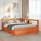 vidaXL Bookcase Bed without Mattress Wax Brown 140x200cm Solid Wood Pine