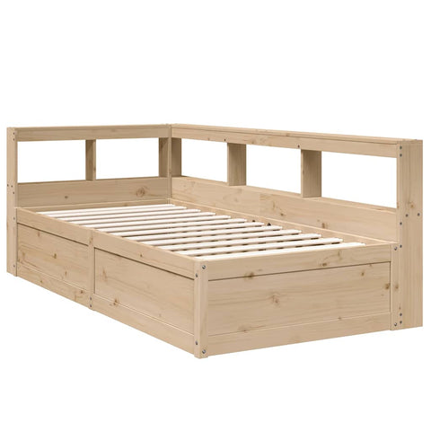 vidaXL Bookcase Bed without Mattress 100x200cm Solid Wood Pine