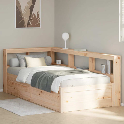 vidaXL Bookcase Bed without Mattress 100x200cm Solid Wood Pine