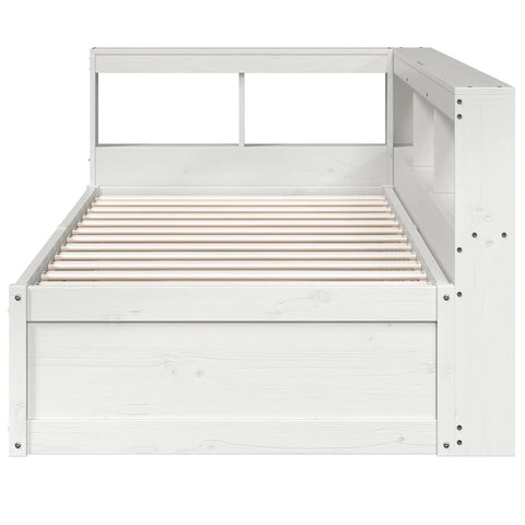 vidaXL Bookcase Bed without Mattress White 100x200cm Solid Wood Pine