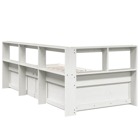 vidaXL Bookcase Bed without Mattress White 100x200cm Solid Wood Pine