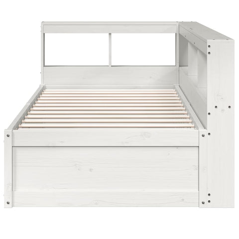 vidaXL Bookcase Bed without Mattress White 90x200cm Solid Wood Pine