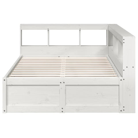 vidaXL Bookcase Bed without Mattress White 140x190cm Solid Wood Pine