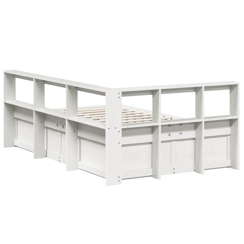 vidaXL Bookcase Bed without Mattress White 140x190cm Solid Wood Pine