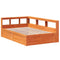 vidaXL Bookcase Bed without Mattress Wax Brown 140x190cm Solid Wood Pine