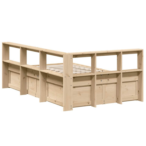vidaXL Bookcase Bed without Mattress 135x190cm Solid Wood Pine