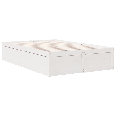vidaXL Bookcase Bed without Mattress White 135x190cm Solid Wood Pine