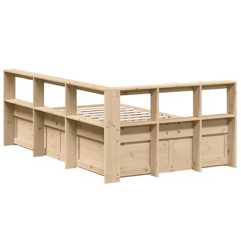 vidaXL Bookcase Bed without Mattress 120x190cm Solid Wood Pine