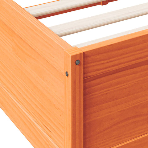 vidaXL Bookcase Bed without Mattress Wax Brown 90x190cm Solid Wood Pine