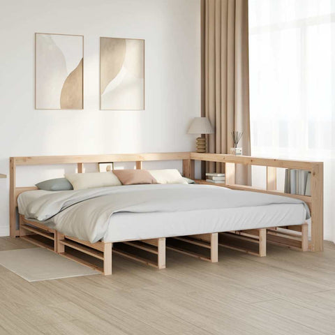 vidaXL Bookcase Bed without Mattress 200x200cm Solid Wood Pine