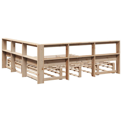 vidaXL Bookcase Bed without Mattress 200x200cm Solid Wood Pine