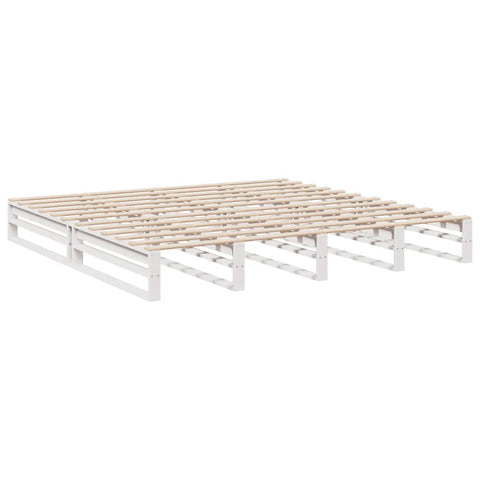 vidaXL Bookcase Bed without Mattress White 200x200cm Solid Wood Pine