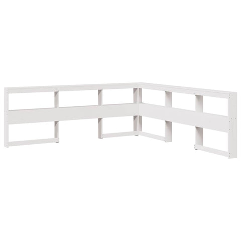 vidaXL Bookcase Bed without Mattress White 200x200cm Solid Wood Pine