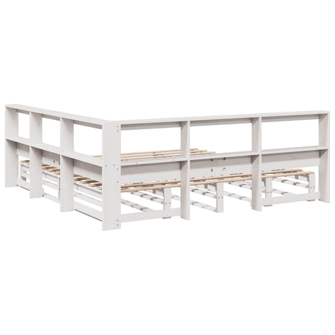 vidaXL Bookcase Bed without Mattress White 180x200cm Solid Wood Pine