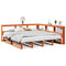 vidaXL Bookcase Bed without Mattress Wax Brown 180x200cm Solid Wood Pine