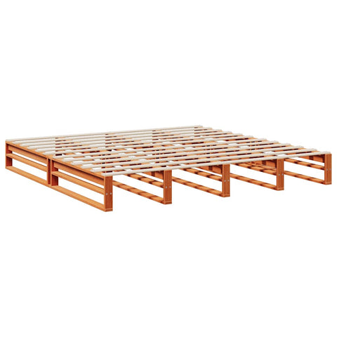 vidaXL Bookcase Bed without Mattress Wax Brown 180x200cm Solid Wood Pine