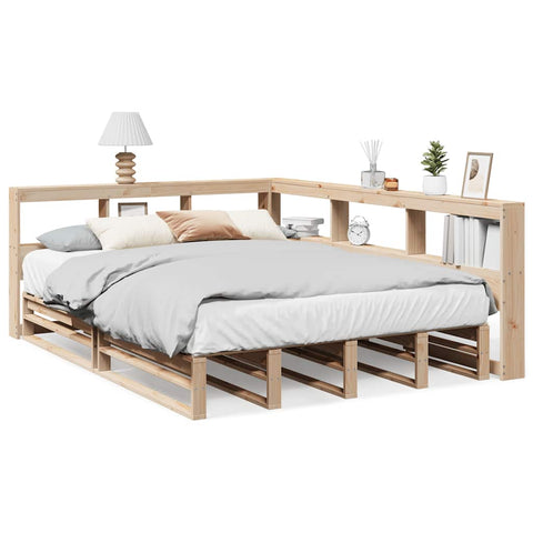 vidaXL Bookcase Bed without Mattress 160x200cm Solid Wood Pine