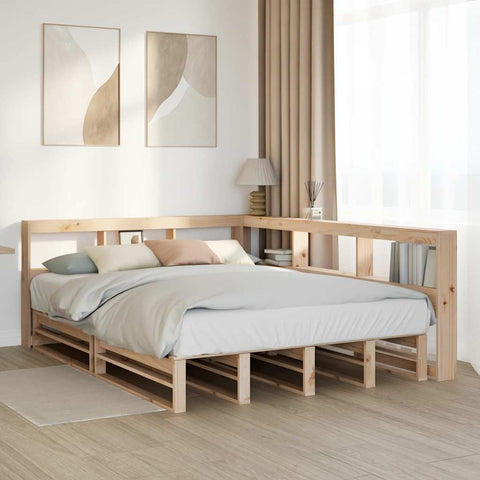 vidaXL Bookcase Bed without Mattress 160x200cm Solid Wood Pine