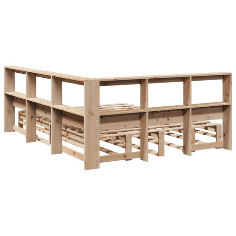 vidaXL Bookcase Bed without Mattress 160x200cm Solid Wood Pine