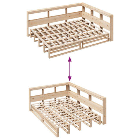 vidaXL Bookcase Bed without Mattress 140x200cm Solid Wood Pine