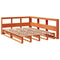 vidaXL Bookcase Bed without Mattress Wax Brown 140x190cm Solid Wood Pine