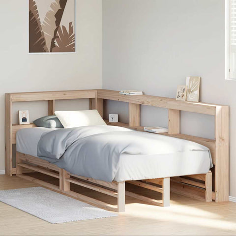 vidaXL Bookcase Bed without Mattress 90x190cm Solid Wood Pine