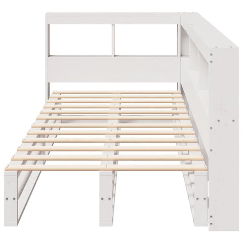vidaXL Bookcase Bed without Mattress White 75x190cm Solid Wood Pine