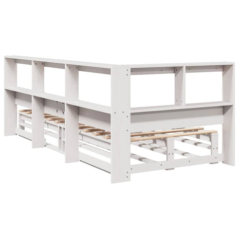 vidaXL Bookcase Bed without Mattress White 75x190cm Solid Wood Pine