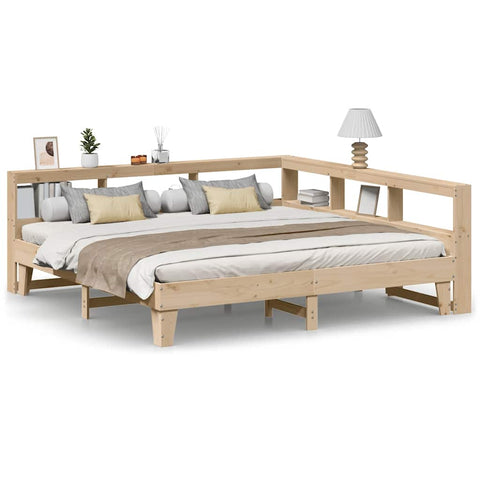 vidaXL Bookcase Bed without Mattress 200x200cm Solid Wood Pine