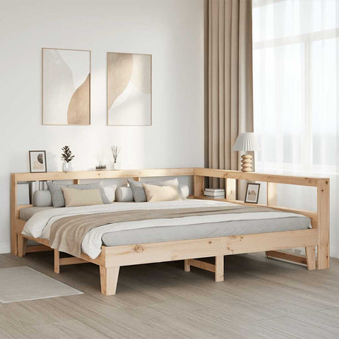 vidaXL Bookcase Bed without Mattress 200x200cm Solid Wood Pine