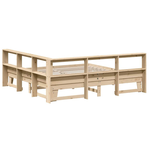 vidaXL Bookcase Bed without Mattress 200x200cm Solid Wood Pine