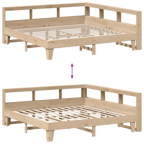vidaXL Bookcase Bed without Mattress 200x200cm Solid Wood Pine