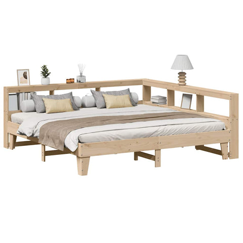 vidaXL Bookcase Bed without Mattress 200x200cm Solid Wood Pine