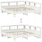 vidaXL Bookcase Bed without Mattress White 200x200cm Solid Wood Pine