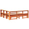 vidaXL Bookcase Bed without Mattress Wax Brown 200x200cm Solid Wood Pine