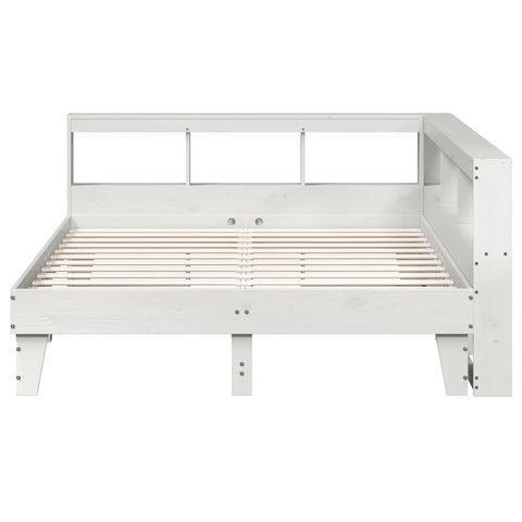 vidaXL Bookcase Bed without Mattress White 150x200cm Solid Wood Pine