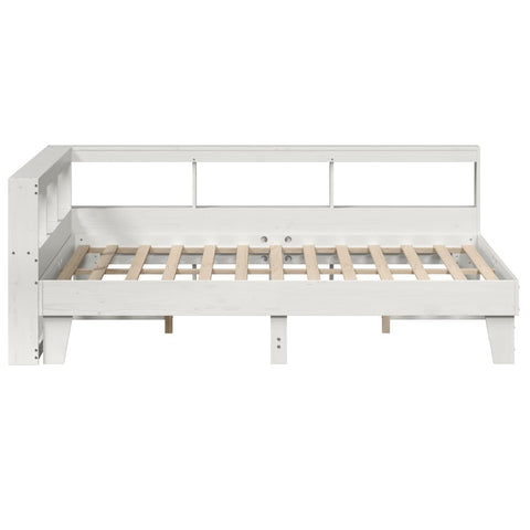 vidaXL Bookcase Bed without Mattress White 150x200cm Solid Wood Pine