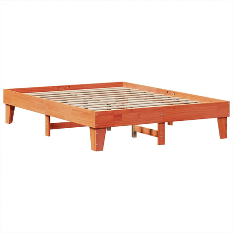 vidaXL Bookcase Bed without Mattress Wax Brown 150x200cm Solid Wood Pine