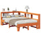vidaXL Bookcase Bed without Mattress Wax Brown 120x200cm Solid Wood Pine