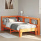vidaXL Bookcase Bed without Mattress Wax Brown 100x200cm Solid Wood Pine