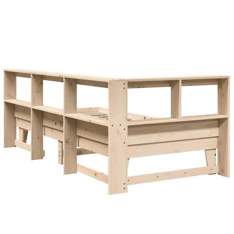 vidaXL Bookcase Bed without Mattress 90x200cm Solid Wood Pine