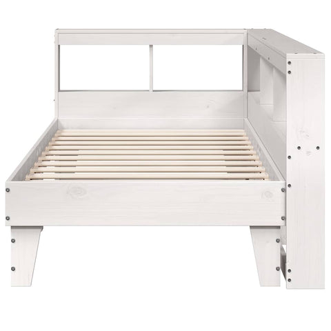 vidaXL Bookcase Bed without Mattress White 90x200cm Solid Wood Pine
