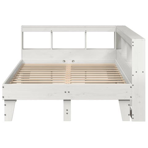 vidaXL Bookcase Bed without Mattress White 140x190cm Solid Wood Pine