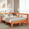 vidaXL Bookcase Bed without Mattress Wax Brown 140x190cm Solid Wood Pine