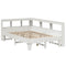 vidaXL Bookcase Bed without Mattress White 135x190cm Double Solid Wood Pine