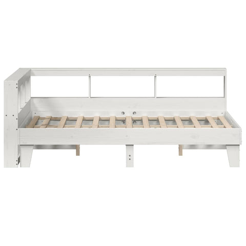 vidaXL Bookcase Bed without Mattress White 135x190cm Double Solid Wood Pine