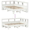 vidaXL Bookcase Bed without Mattress White 135x190cm Double Solid Wood Pine