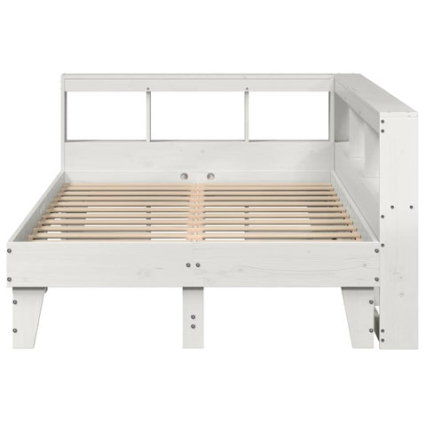 vidaXL Bookcase Bed without Mattress White 120x190cm Small Double Solid Wood Pine